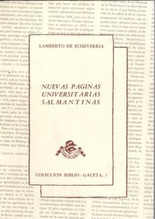Nuevas páginas universitarias salmantinas colección biblio-gaceta,1